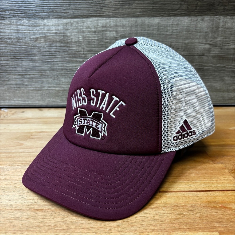 Mississippi State Bulldogs Hat Cap Snapback Maroon Trucker Adidas Adjustable